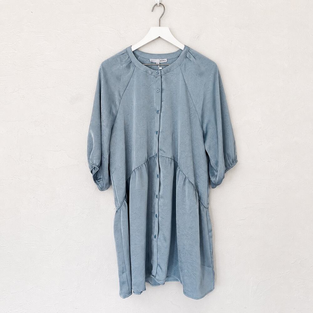 Baltic Born Janice Button Dress Blue XL NWT Cottage Coastal Midi Mini Dress